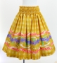 Hula Shantung Pa'u Skirt with Palaka & Lei Print / Luxury Collection / Yellow / J3203ye
